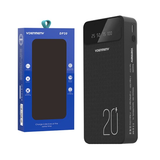 Denmen Power Bank DP20 with Dual USB Ports 20000mAh Black Denmen Power Bank DP20 with Dual USB Ports 20000mAh Black